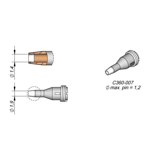 JBC 1.9mm Microdesoldering Extended Life Tip