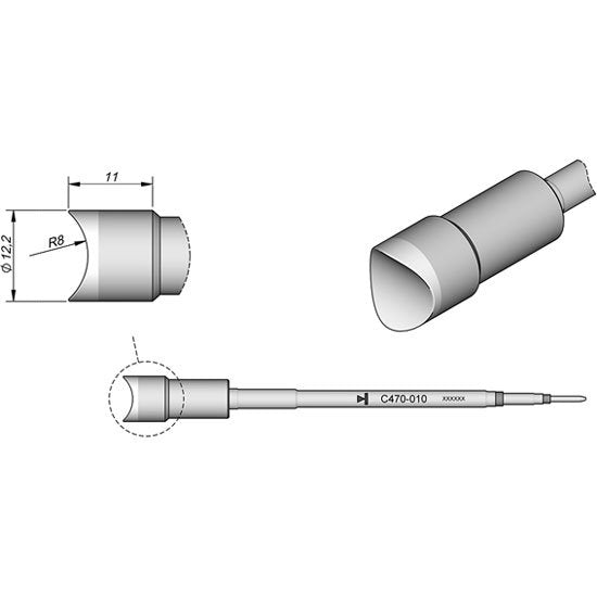 JBC 12.2mm Special Heavy Duty Cartridge Tip