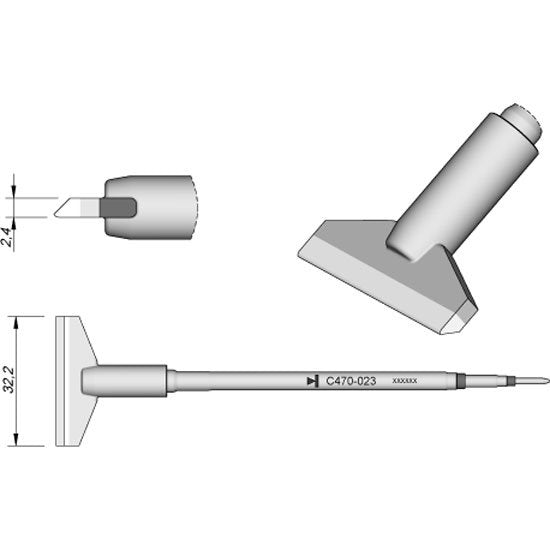 JBC 32.2mm / 2.4mm Blade Type Heavy Duty Cartridge Tip