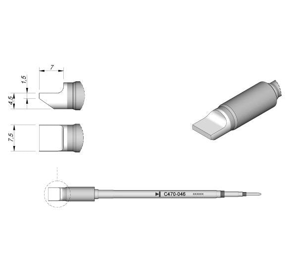 JBC Cartridge Single Flat 7,5
