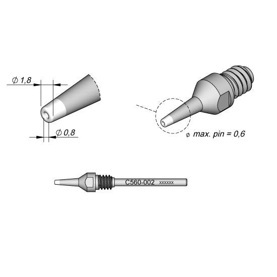 JBC 1.8 x 0.8mm Standard Life Tip