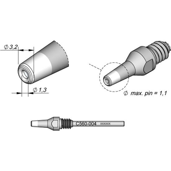 JBC 3.2x1.3mm Extended Life Tip
