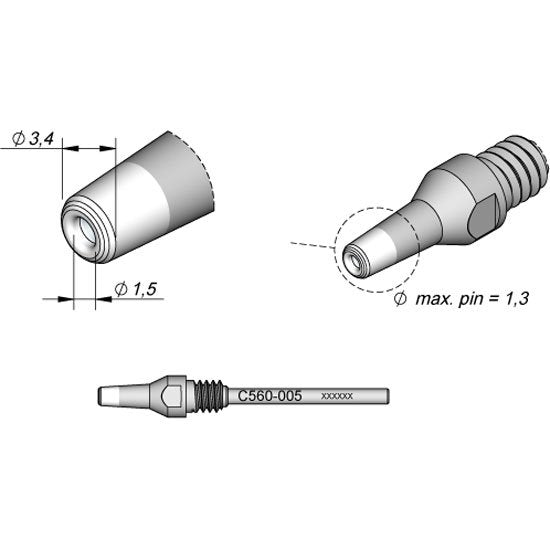 JBC 3.4x1.5mm Extended Life Tip