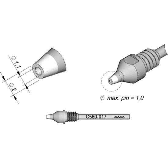 JBC Desoldering Tip Ã˜ 1,1
