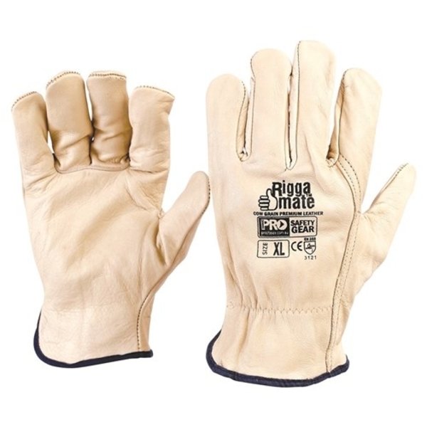 Pro Choice Riggamate Beige Premium Cowgrain Gloves (Small)