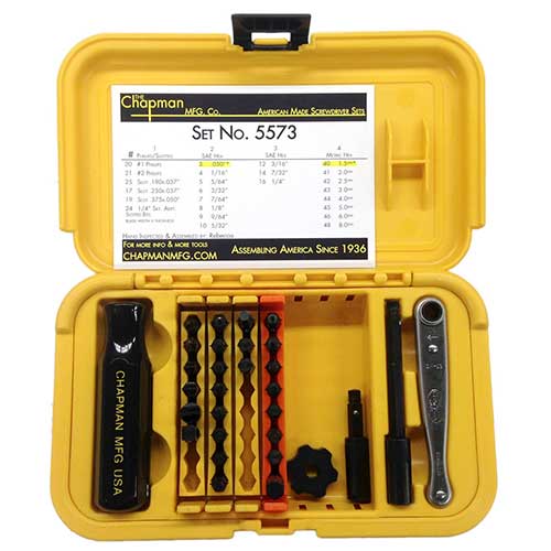 Chapman Deluxe Standard + Metric Allen Hex Screwdriver Set