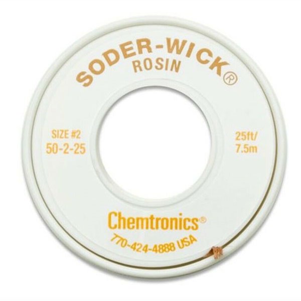 Soder-Wick Rosin Flux Desolder Braid 1.5mm-25ft (50-2-25)