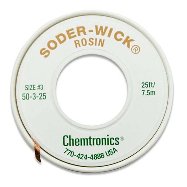 Soder-Wick Rosin Flux Desolder Braid 2mm-25ft (50-3-25)