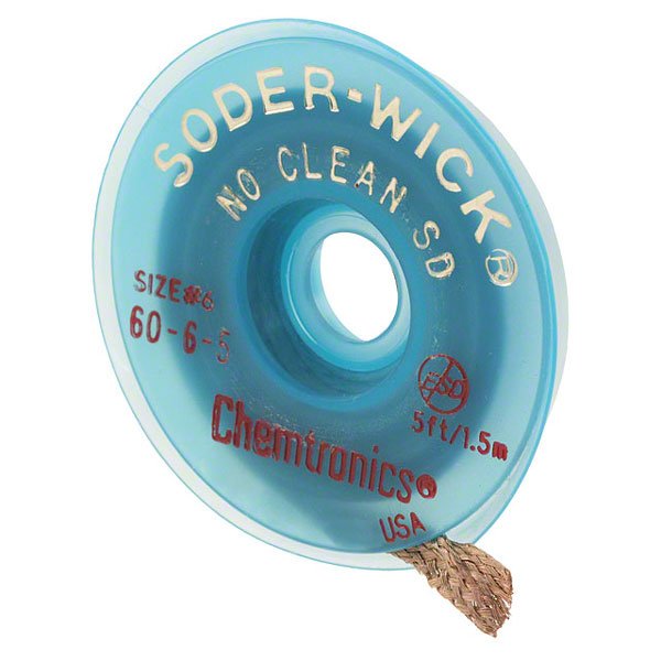 Soder-Wick No Clean Desolder Braid 5.3mm-5ft (60-6-5)