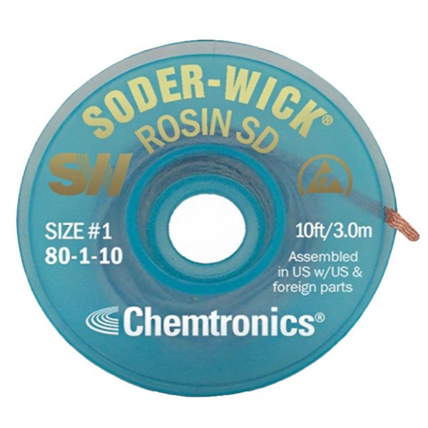 SoderWick Rosin Flux Desolder Braid 0.8mm10ft (80110) For Sale Online Mektronics