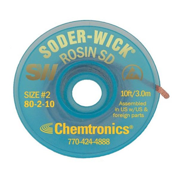 Soder-Wick Rosin Flux Desolder Braid 1.5mm-10ft (80-2-10) For Sale Online –  Mektronics
