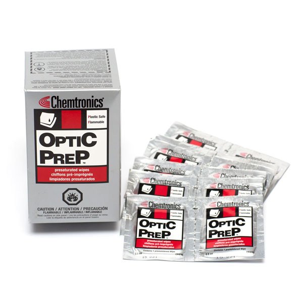 Chemtronics Optic Prep Presaturated Wipes, Pack of 50