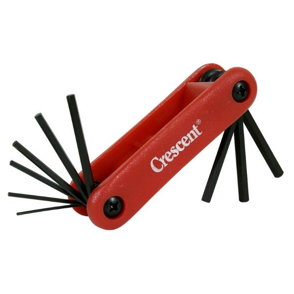 Crescent Hex Key Set Folding SAE 9Pc
