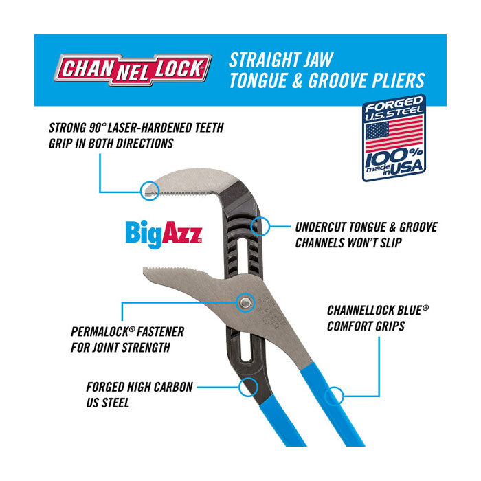 Channellock Plier Straight Jaw Tongue & Groove 508mm (20.25