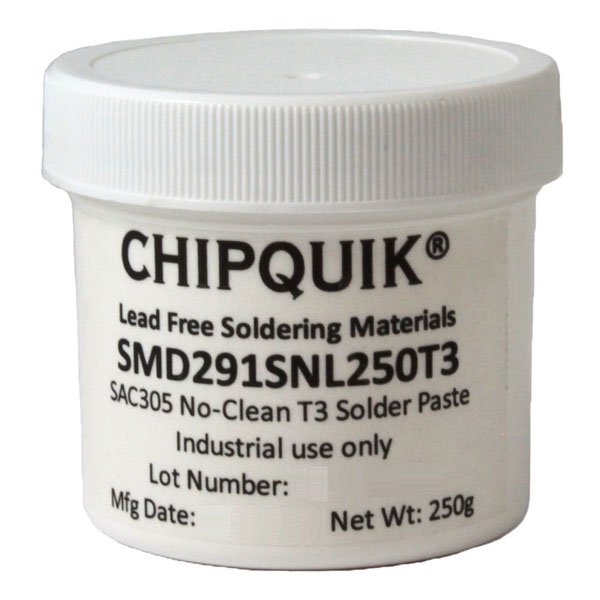 Chip Quik SAC305 No-Clean T3 Solder Paste Lead-Free 250g Jar
