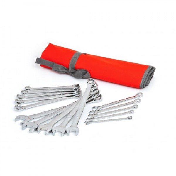 Crescent 15 Pc. 12 Point Metric Combination Wrench Set with Tool Roll