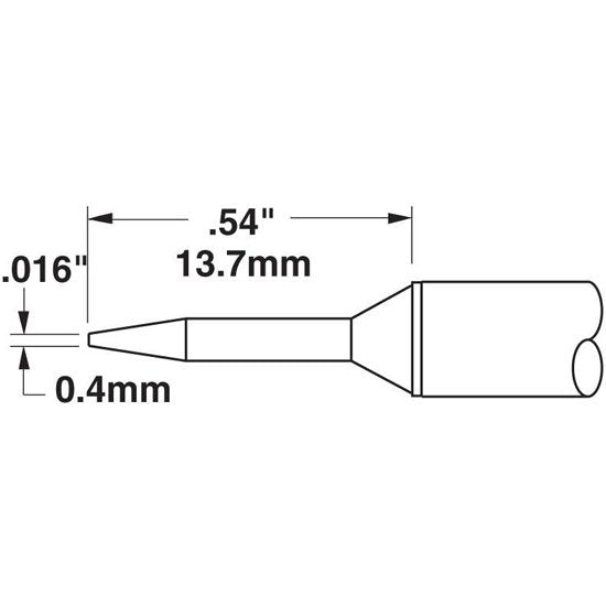 Metcal Cartridge Conical 0.6MM X 14MM Lg
