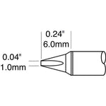 Metcal Cartridge Chisel 1MM X 6MM Lg 35Deg