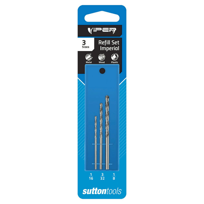 Sutton D105 VRK1 Viper Jobber Drill Bit Set, 3 Pce