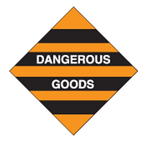 Brady Dangerous Goods Signs - Dangerous Goods, H250mm x W250mm, Polypropylene, White/Orange/Black