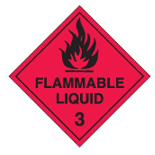 Brady Dangerous Goods Signs - Flammable Liquid 3, H250 x W250mm