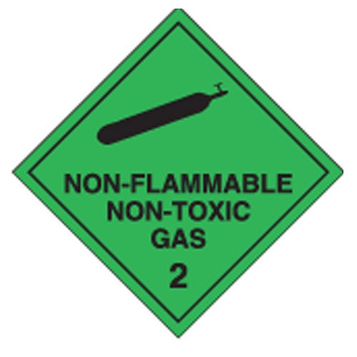 Brady Dangerous Goods Signs - Non-Flam Non-Toxic, H250mm x W250mm, Polypropylene, Green/Black