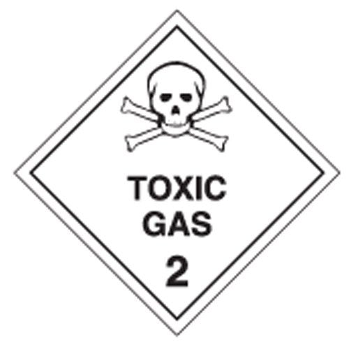 Brady Dangerous Goods Signs - Toxic Gas 2, H250mm x W250mm, Polypropylene, White/Black