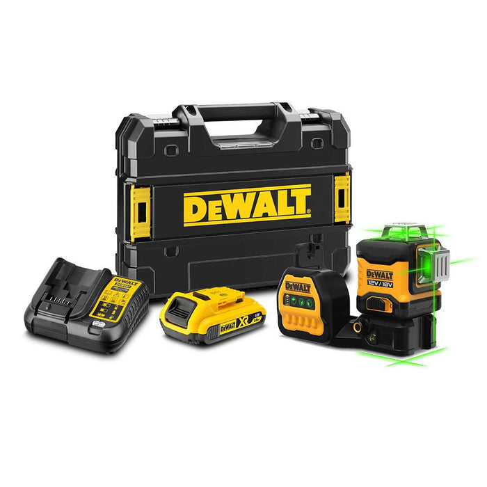 Dewalt 12V/18V XR 3 x 360° Multi-Voltage Green Cross Line Laser Kit