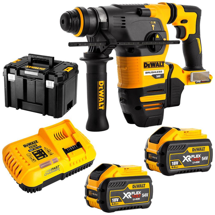 Dewalt DCH333X2-XE 54V XR Flexvolt 30mm SDS Plus Hammer Drill - 2 x 9Ah