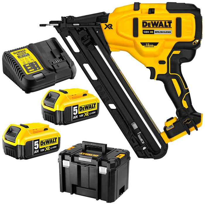 Dewalt 18V 5.0Ah Brushless 15GA Bradder Finish Nailer Combo Kit