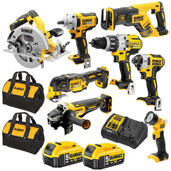 Dewalt 18V XR Li-Ion 8Pc Combination Kit 5.0Ah