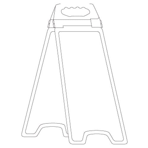 Brady Deluxe Floor Stand - Blank White Deluxe Floor Stand, H670mm x W280mm x D50mm, Polyethylene, White