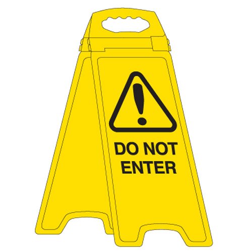 Brady Deluxe Floor Stand - Do Not Enter, H670mm x W280mm x D50mm, Polyethylene, Yellow/Black