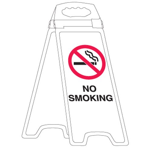 Brady Deluxe Floor Stand - No Smoking, H670mm x W280mm x D50mm, Polyethylene, White/Red/Black