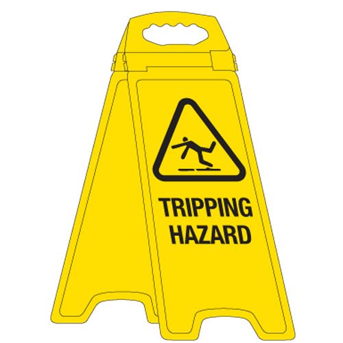 Brady Deluxe Floor Stand - Tripping Hazard, H670mm x W280mm x D50mm, Polyethylene, Yellow/Black