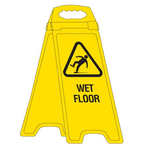 Brady Deluxe Floor Stand - Wet Floor, H670mm x W280mm x D50mm, Polyethylene, Yellow/Black