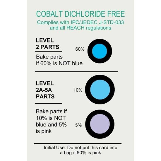 Desco 13859 Humidity Indicator Cards - HIC, 5%, 10%, 60%, Cobalt Dichloride Free, Can/125