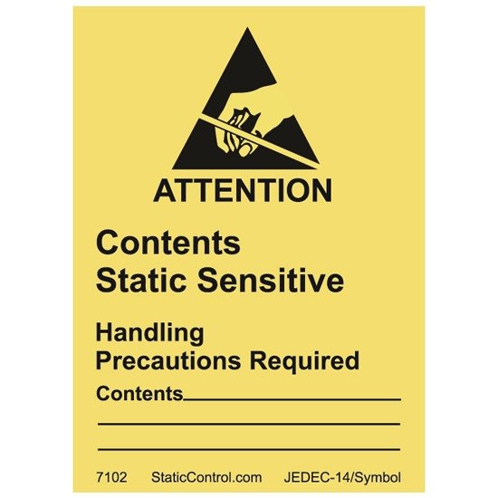 Desco Caution Label Destructible 46Mm X 64Mm Rs-471 500/Roll