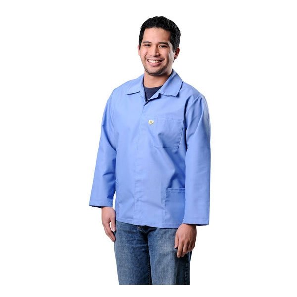 Desco Smock Esd Heavy Duty Cotton Poly 1% C Blue
