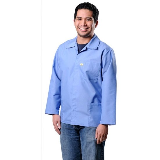 Desco Smock Esd Heavy Duty Cotton Poly 1% C Blue