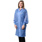 Desco Smock Statshield Labcoat Knitted Cuffs Blue