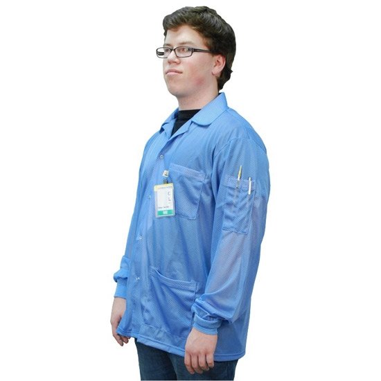 Desco Smock Statshield Jacket Knitted Cuffs Blue