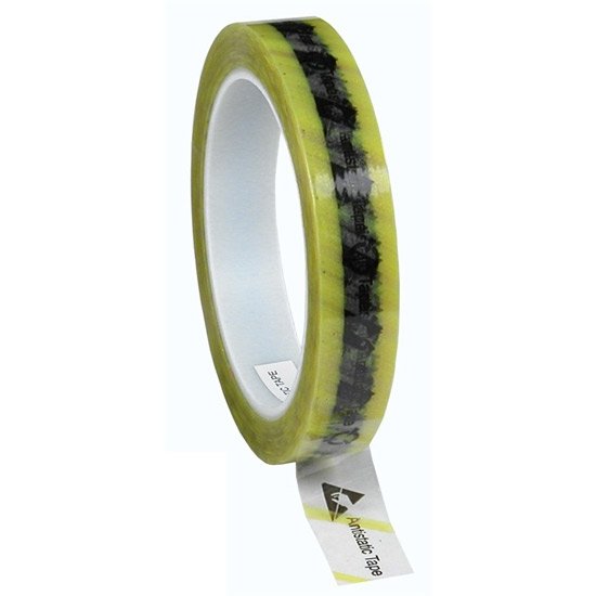 Desco Tape Wescorp Clear Esd Yellow Stripe18MMx65.8Mx76.2MM Core