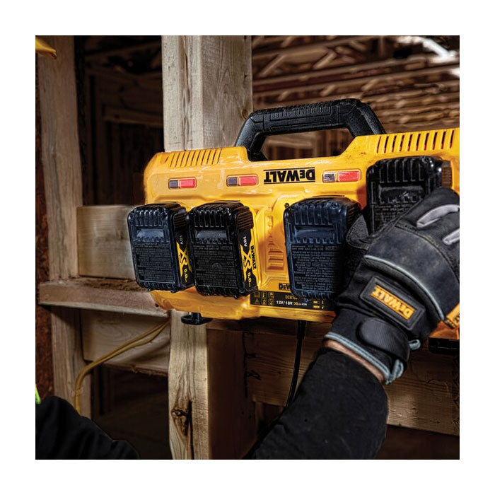 Dewalt 10.8V - 18V XR Li-Ion Multi Voltage Battery 4 Port Fast Charger (8A Charge Rate)  DCB104-XE