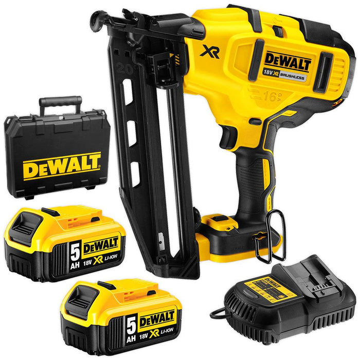 Dewalt 18V XR 16Ga Finish Nailer 5.0Ah Kit