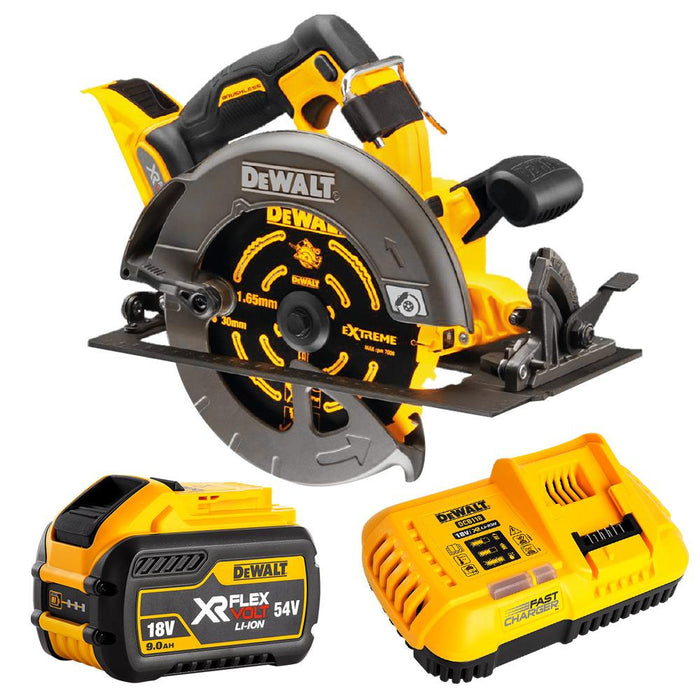 Dewalt 54V XR Flexvolt Brushless 184mm (7 1/4in) Circ Saw Kit - 9.0Ah