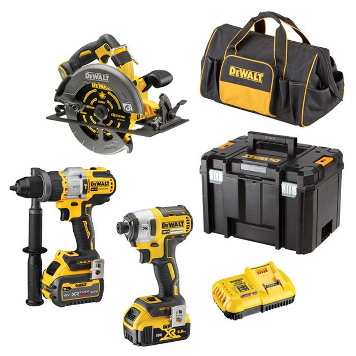 Dewalt 18V/54V XR Brushless 3pc Combination Kit - 5.0Ah/6.0Ah DCZ357P1X1T-XE