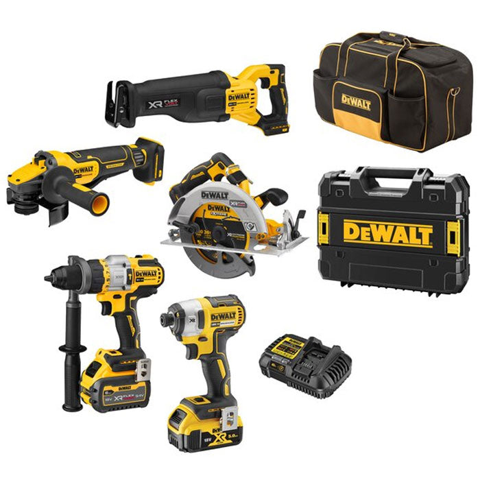 Dewalt 18V XR With Flexvolt Advantage 5Pc Combo Kit 5.0Ah 6.0Ah DCZ586P1T1T XE