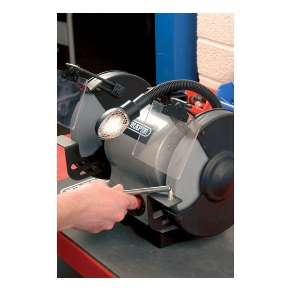 Draper Tools 200mm Heavy Duty Bench Grinder with Worklight (550W)