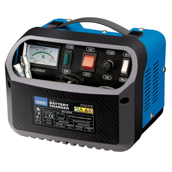 Draper Tools 12/24V Battery Charger, 16-20A